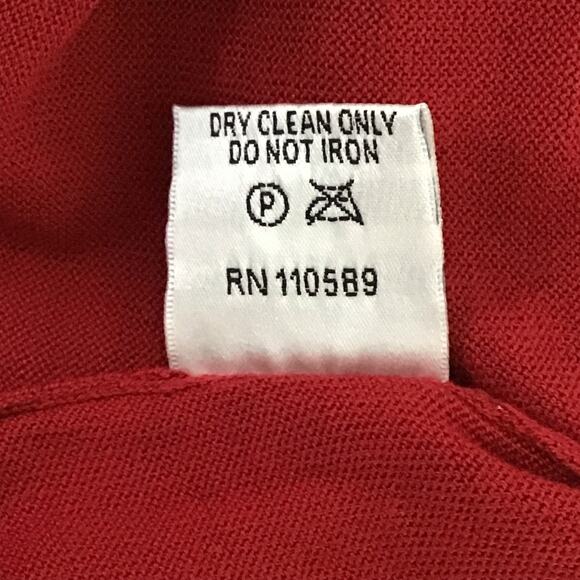 Emanuel Ungaro Silk True Red Crewneck Pullover Ruffle Hem Pullover Sweater sz M - Picture 7 of 8